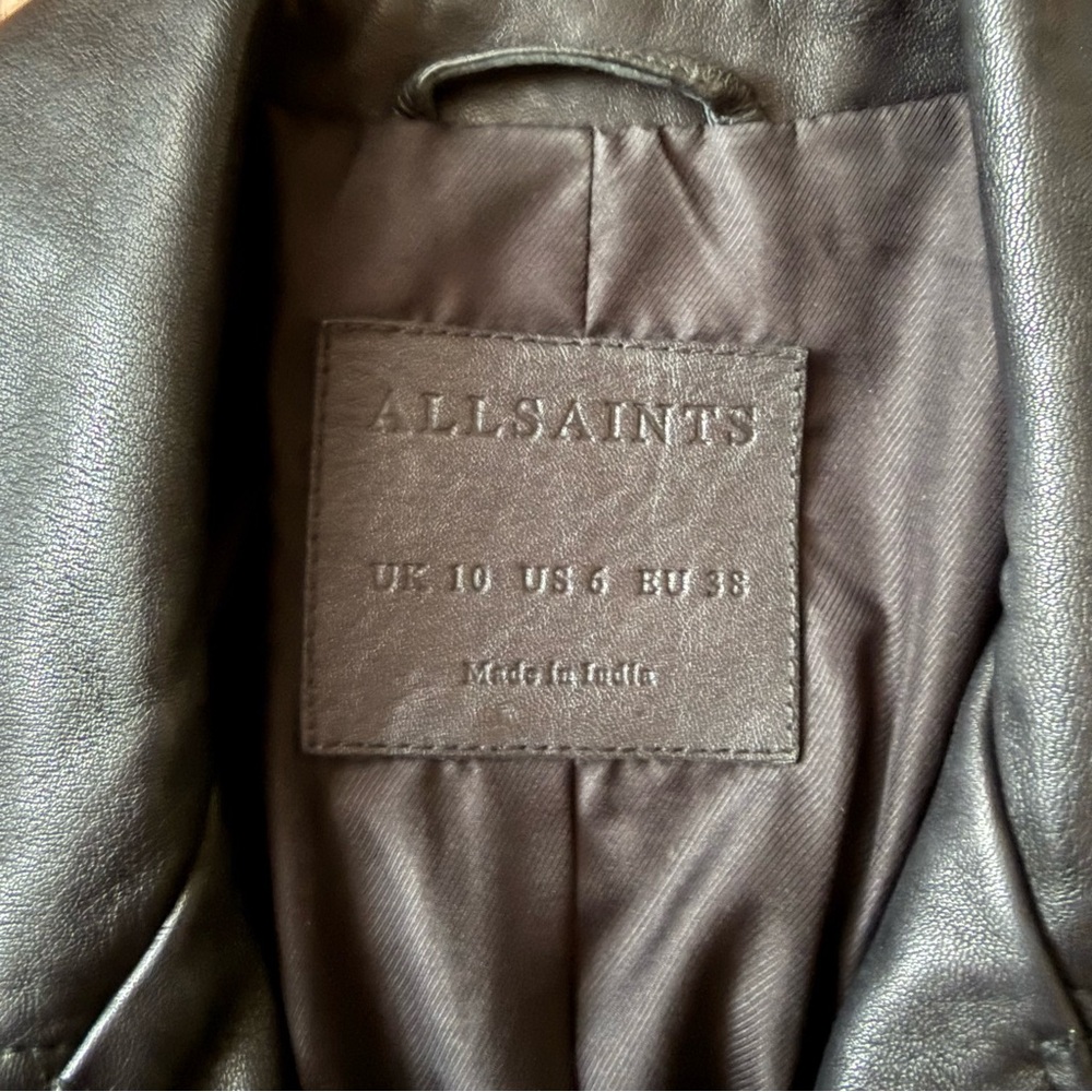 All Saints Balfern Leather Biker Jacket - Picture 9 of 10